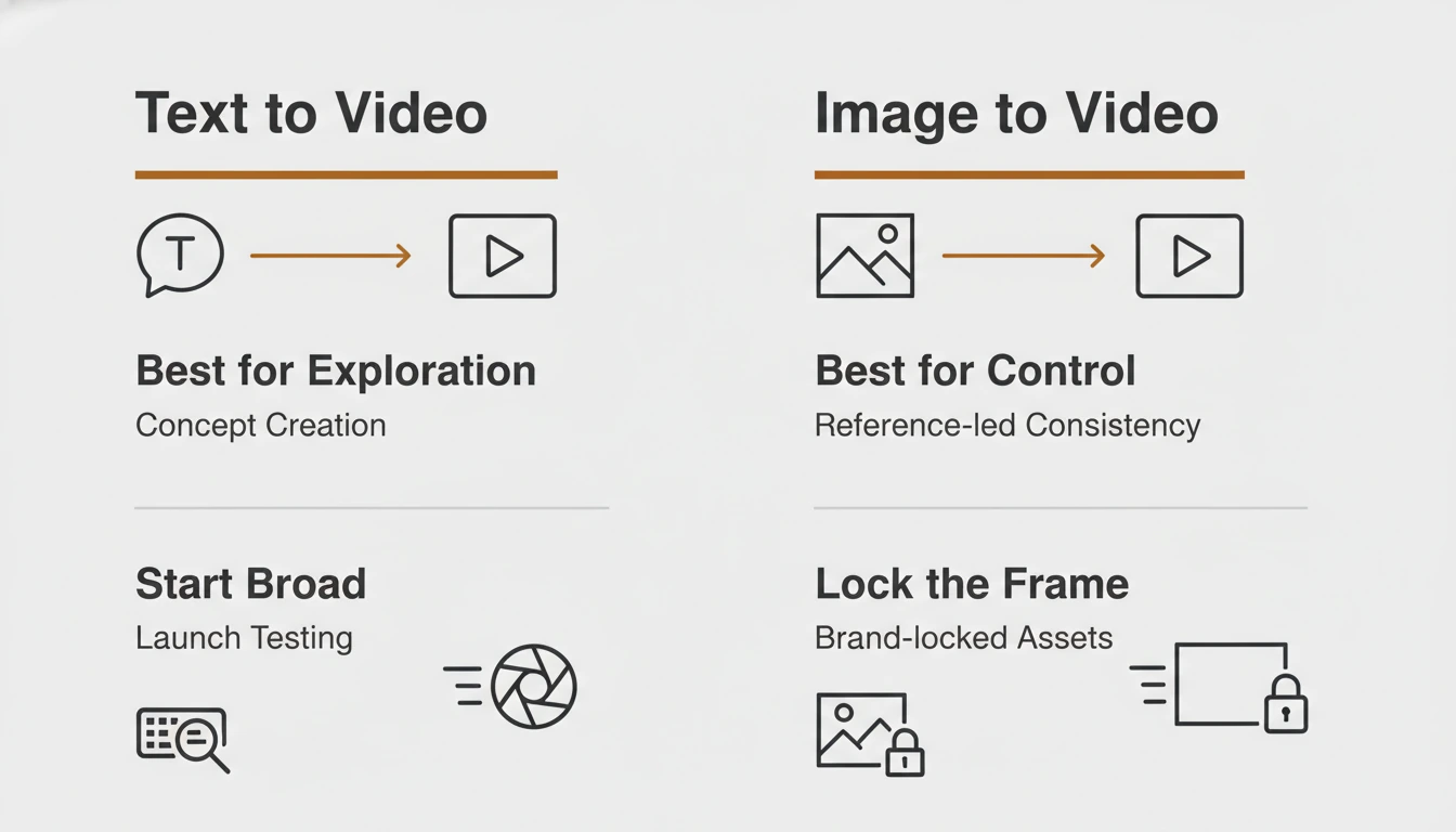 When to Choose Text to Video vs Image to Video illustration for HappyHorse Is Here: What the Early Lead Really Means for AI Video Teams